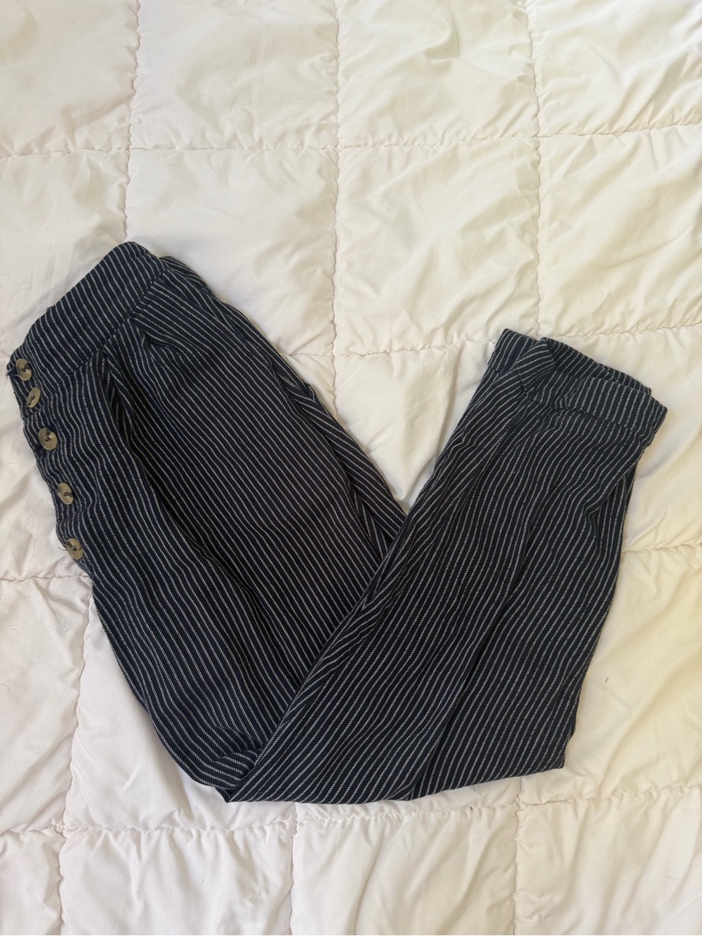 Navy Pinstripe Women’s Pants - Nectar